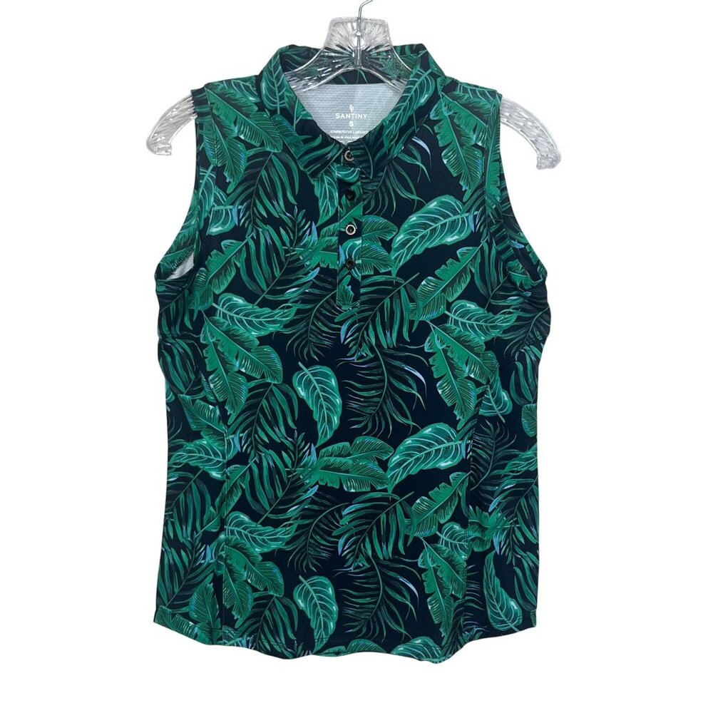 Santiny Sleeveless Polo Shirt Small Green New Moisture Wicking Golf Tennis